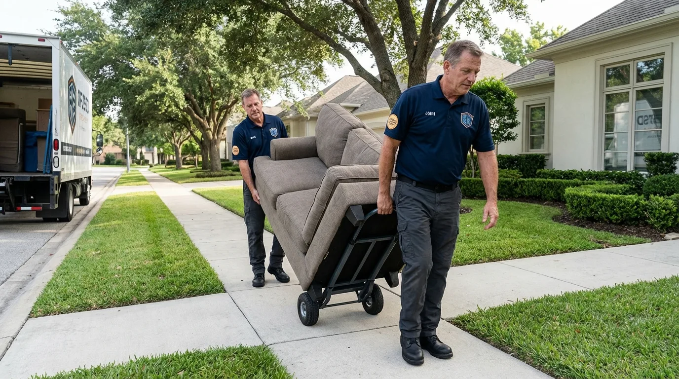 Local residential moving crew loading furniture in Saint George, UT